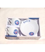 Jogo Com 2 Xícaras De Porcelana 70 ml - Bahia Jogo Com 2 Xícaras De Porcelana 70 ml - Bahia